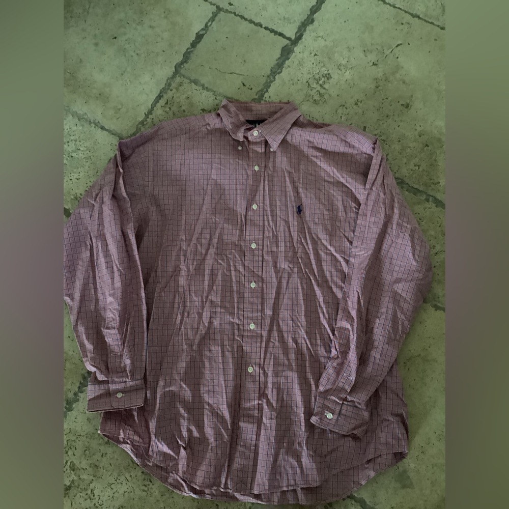 Ralph Lauren Blake button down shirt -SZ L
PIT TO PIT 24”
Length 32”